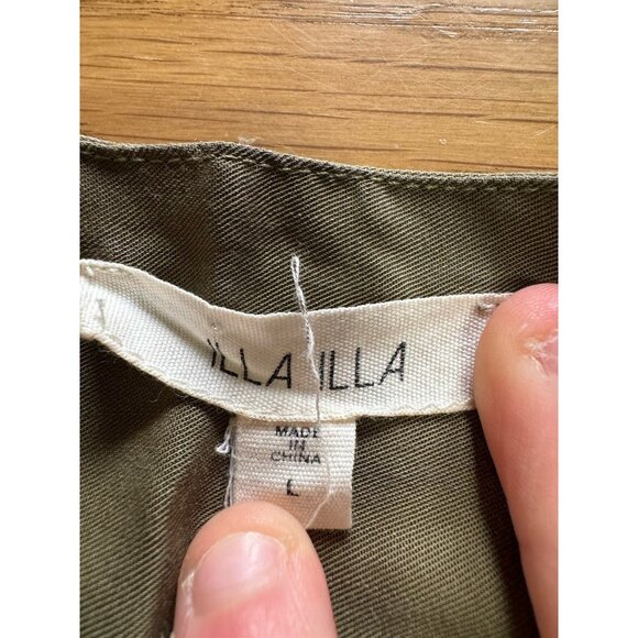 ILLA ILLA Green Size Large Fringe Embroidered Tencel Dress‎ Boho Hippie Peasant - Picture 3 of 11